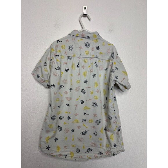 Beverly Hills Polo Club Boys Size 8 Printed Button Up Shirt Gray Short Sleeve - Picture 4 of 7